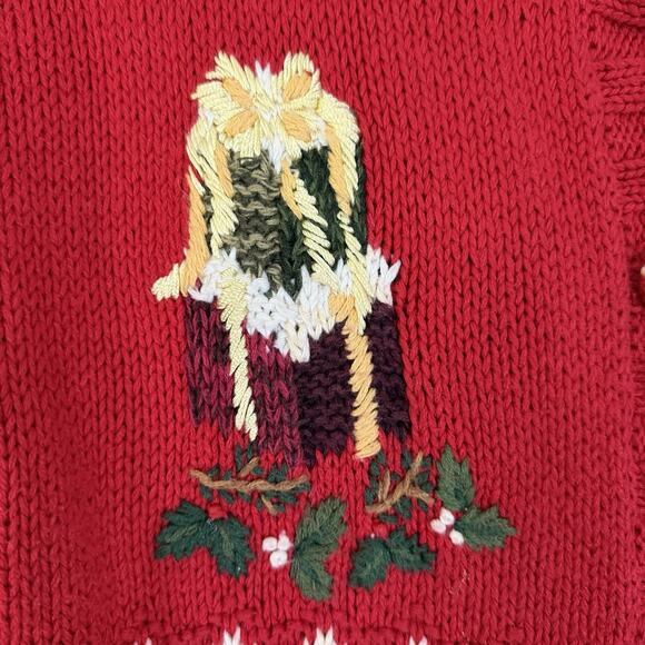 Christmas Sweater Women Petite Sz Sm Cardigan Embroidered Festive Holiday Party - Picture 6 of 15
